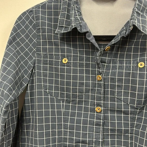 The north face navy blue check vented button up shirt xs - Picture 3 of 5